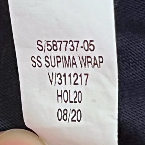 Banana Republic Short Sleeve Supima Wrap Tee Navy L - Picture 7 of 7